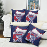 Vailele Samoa Village Pillow Cover Map Polynesian Tribal Hibiscus Floral