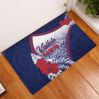 Vailele Samoa Village Rubber Doormat Map Polynesian Tribal Hibiscus Floral