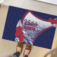Vailele Samoa Village Rubber Doormat Map Polynesian Tribal Hibiscus Floral