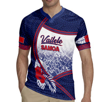 Personalised Vailele Samoa Village Rugby Jersey Map Polynesian Tribal Hibiscus Floral