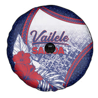 Vailele Samoa Village Spare Tire Cover Map Polynesian Tribal Hibiscus Floral