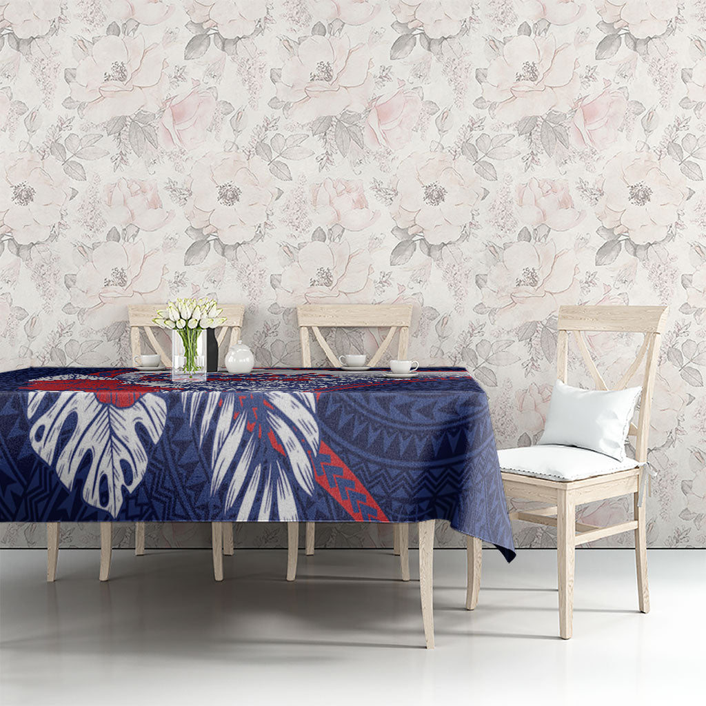 Vailele Samoa Village Tablecloth Map Polynesian Tribal Hibiscus Floral