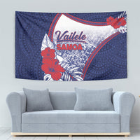 Vailele Samoa Village Tapestry Map Polynesian Tribal Hibiscus Floral
