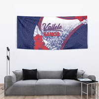 Vailele Samoa Village Tapestry Map Polynesian Tribal Hibiscus Floral