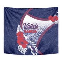Vailele Samoa Village Tapestry Map Polynesian Tribal Hibiscus Floral