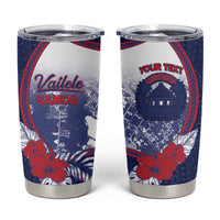 Personalised Vailele Samoa Village Tumbler Cup Map Polynesian Tribal Hibiscus Floral
