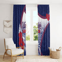 Vailele Samoa Village Window Curtain Map Polynesian Tribal Hibiscus Floral