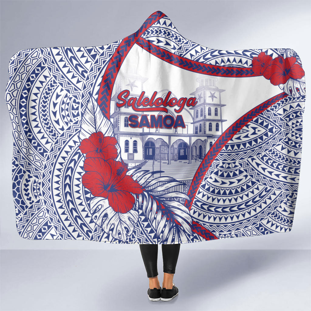 Salelologa Samoa Village Hooded Blanket Polynesian Tribal Church Landmark Hibiscus Floral