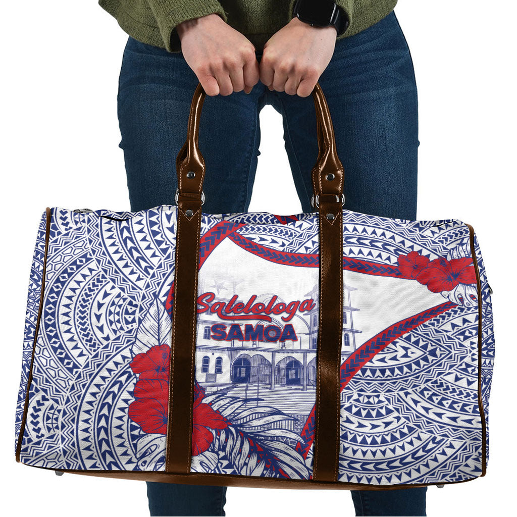 Salelologa Samoa Village Travel Bag Polynesian Tribal Church Landmark Hibiscus Floral
