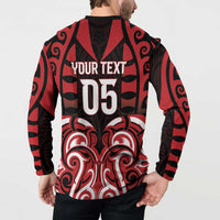 Custom Aotearoa Ngapuhi Button Sweatshirt Maori Pattern New Zealand - Polynesian Pride