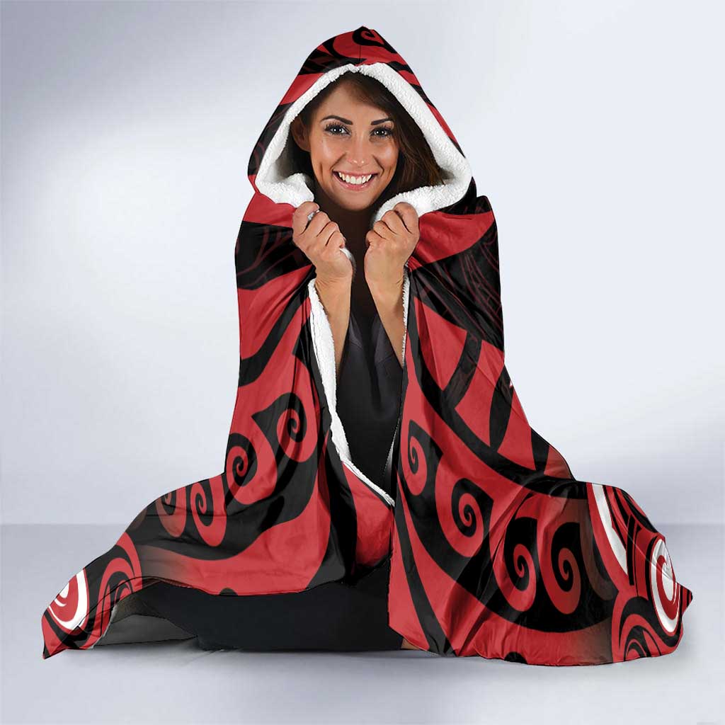 Aotearoa Ngapuhi Hooded Blanket Maori Pattern New Zealand DT05 - Polynesian Pride