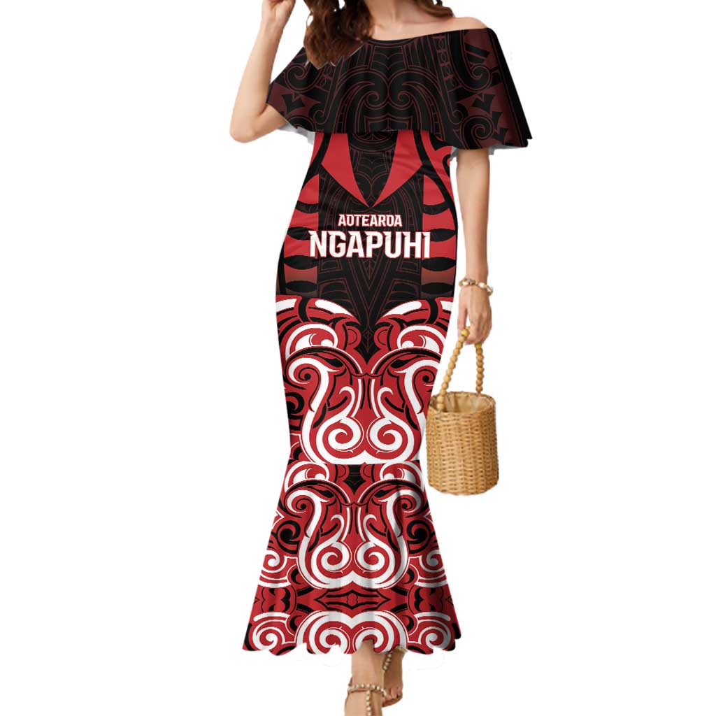 Custom Aotearoa Ngapuhi Mermaid Dress Maori Pattern New Zealand - Polynesian Pride