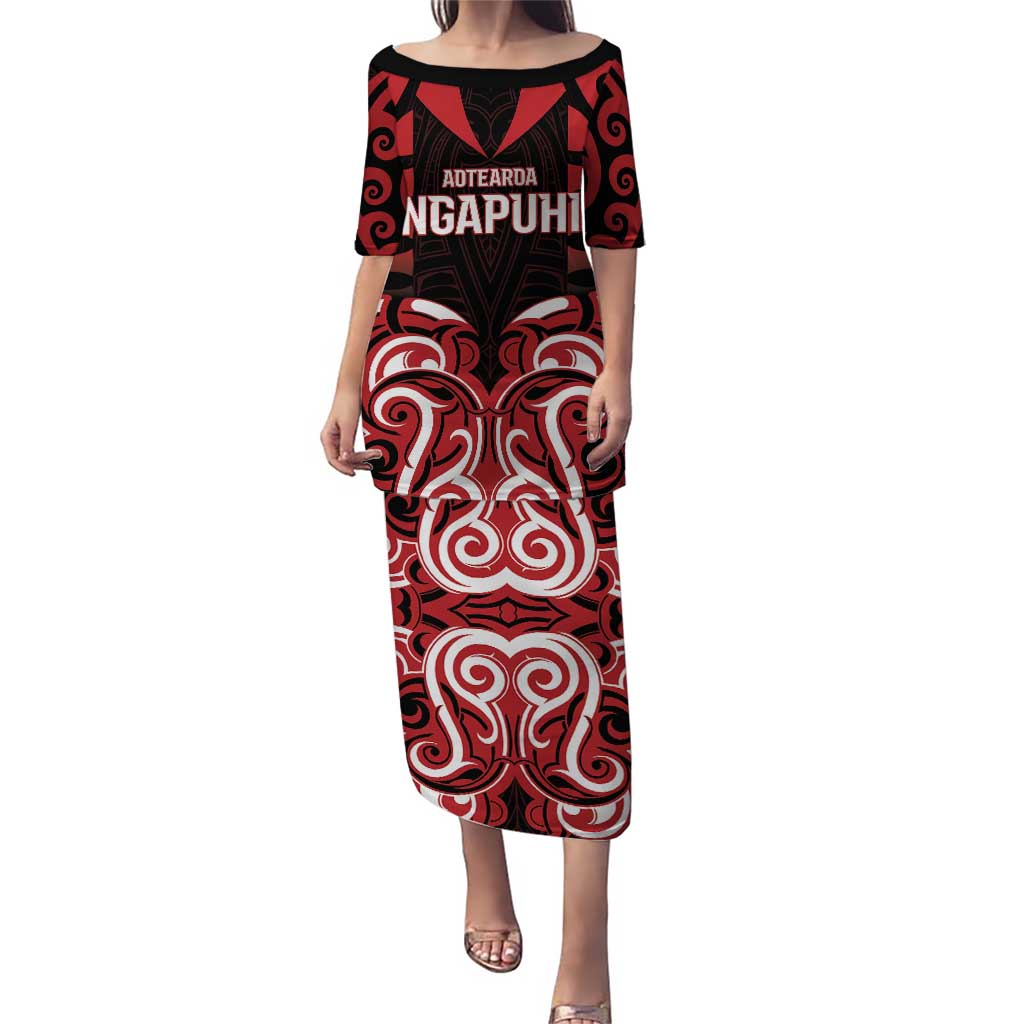 Custom Aotearoa Ngapuhi Puletasi Maori Pattern New Zealand DT05 Long Dress Red - Polynesian Pride