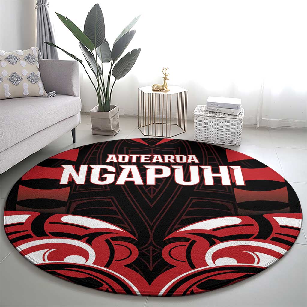 Aotearoa Ngapuhi Round Carpet Maori Pattern New Zealand - Polynesian Pride