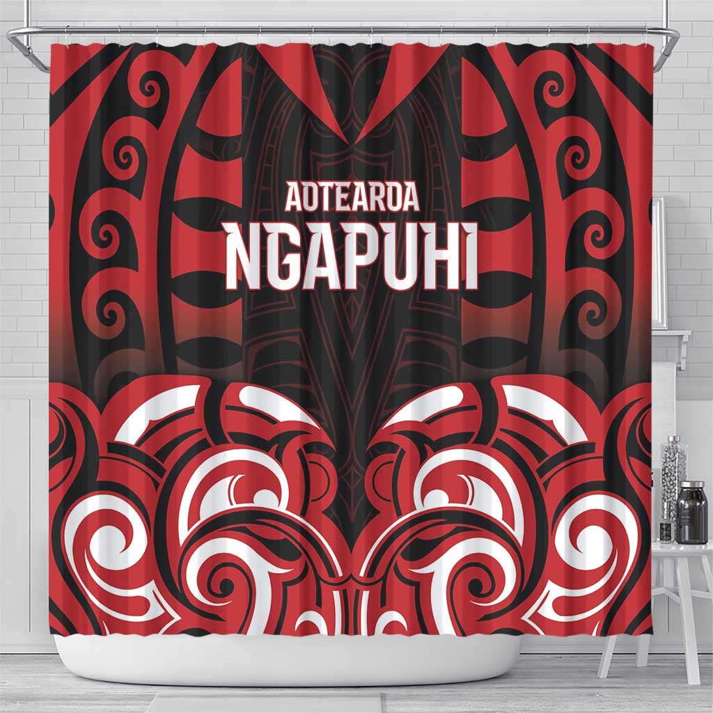 Aotearoa Ngapuhi Shower Curtain Maori Pattern New Zealand DT05 - Polynesian Pride