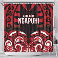 Aotearoa Ngapuhi Shower Curtain Maori Pattern New Zealand DT05 - Polynesian Pride