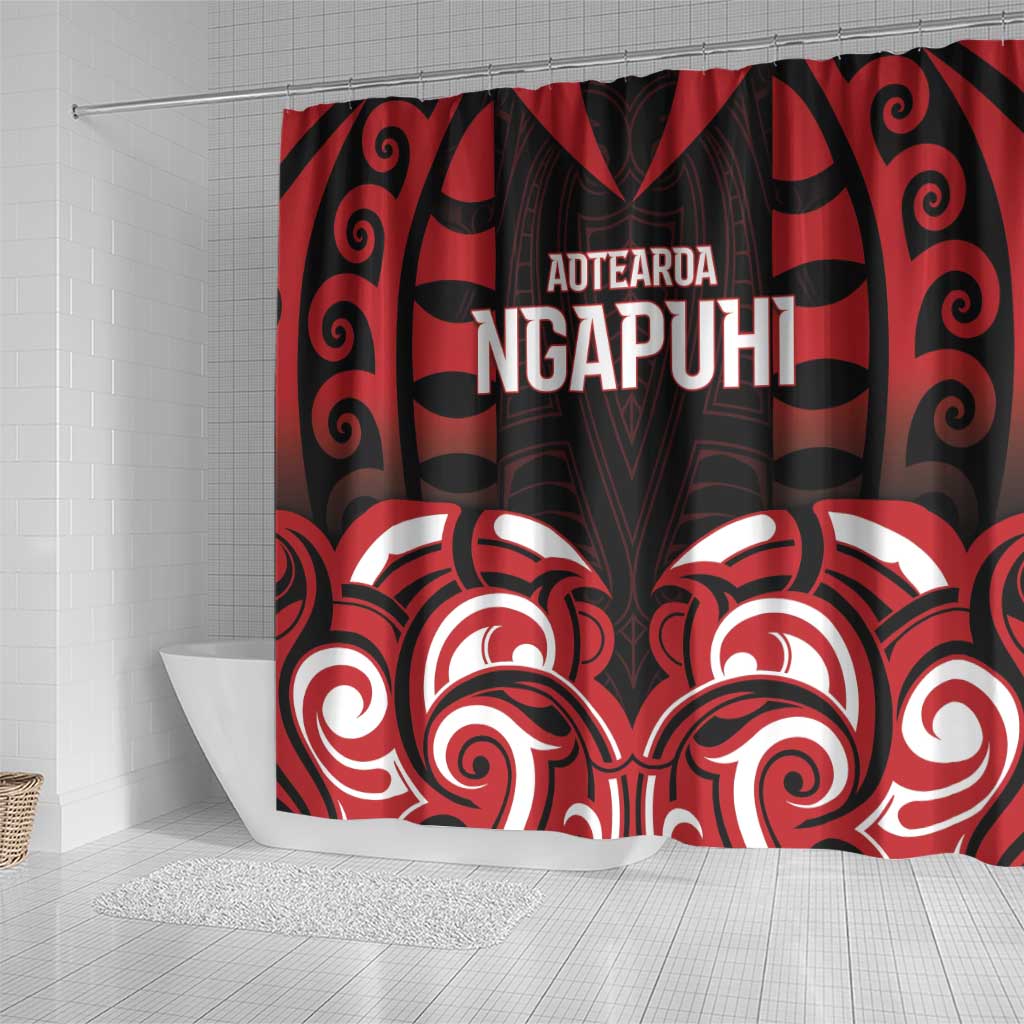 Aotearoa Ngapuhi Shower Curtain Maori Pattern New Zealand DT05 - Polynesian Pride