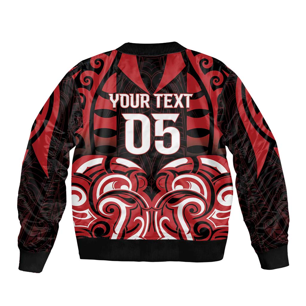 Custom Aotearoa Ngapuhi Sleeve Zip Bomber Jacket Maori Pattern New Zealand DT05 - Polynesian Pride