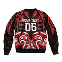 Custom Aotearoa Ngapuhi Sleeve Zip Bomber Jacket Maori Pattern New Zealand DT05 - Polynesian Pride