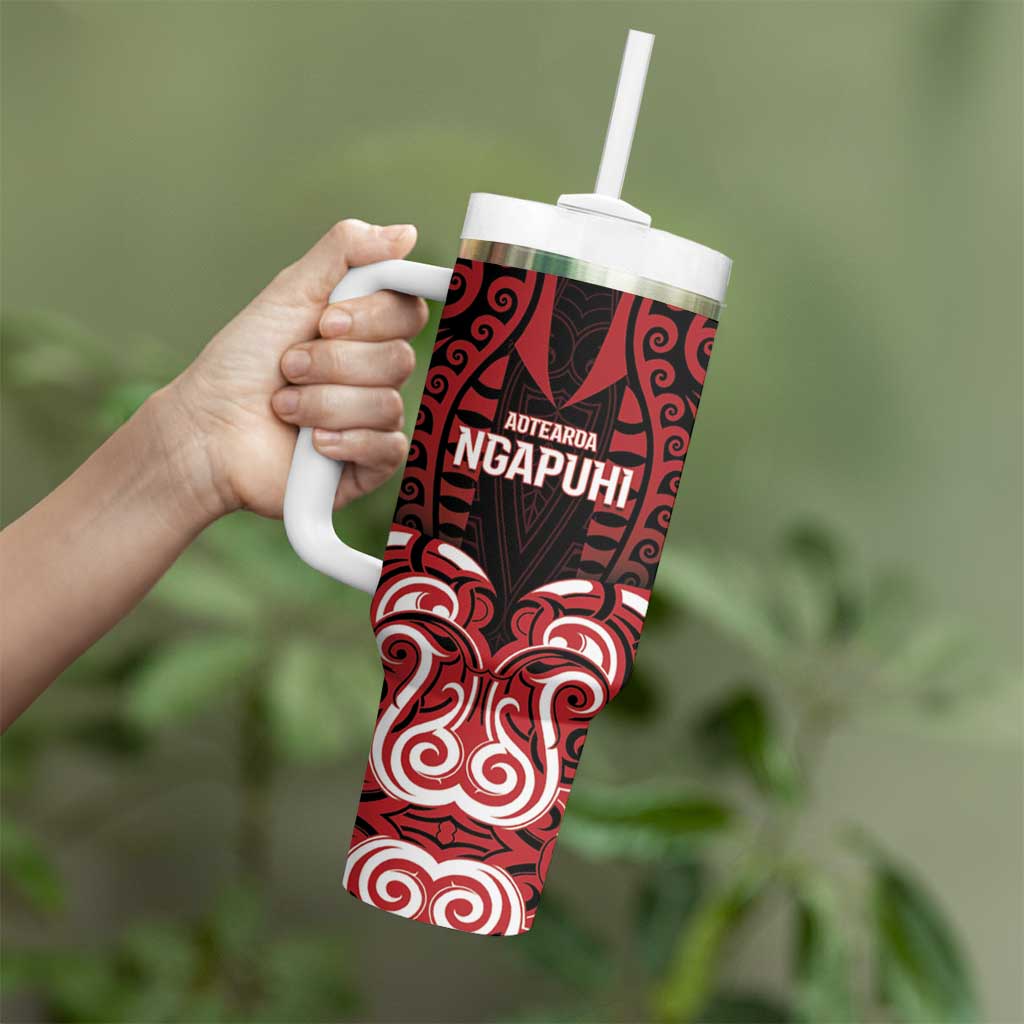 Custom Aotearoa Ngapuhi Tumbler With Handle Maori Pattern New Zealand - Polynesian Pride