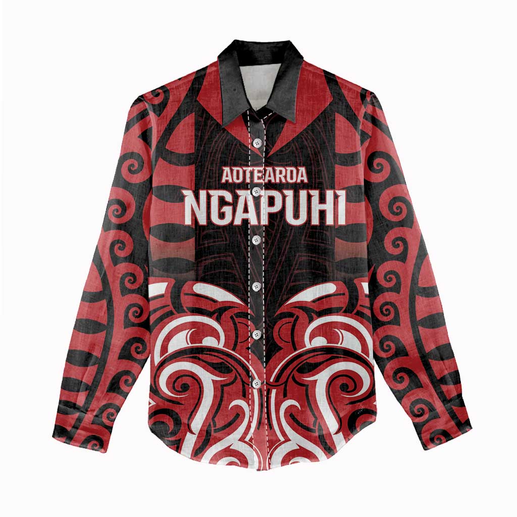 Custom Aotearoa Ngapuhi Women Casual Shirt Maori Pattern New Zealand DT05 - Polynesian Pride