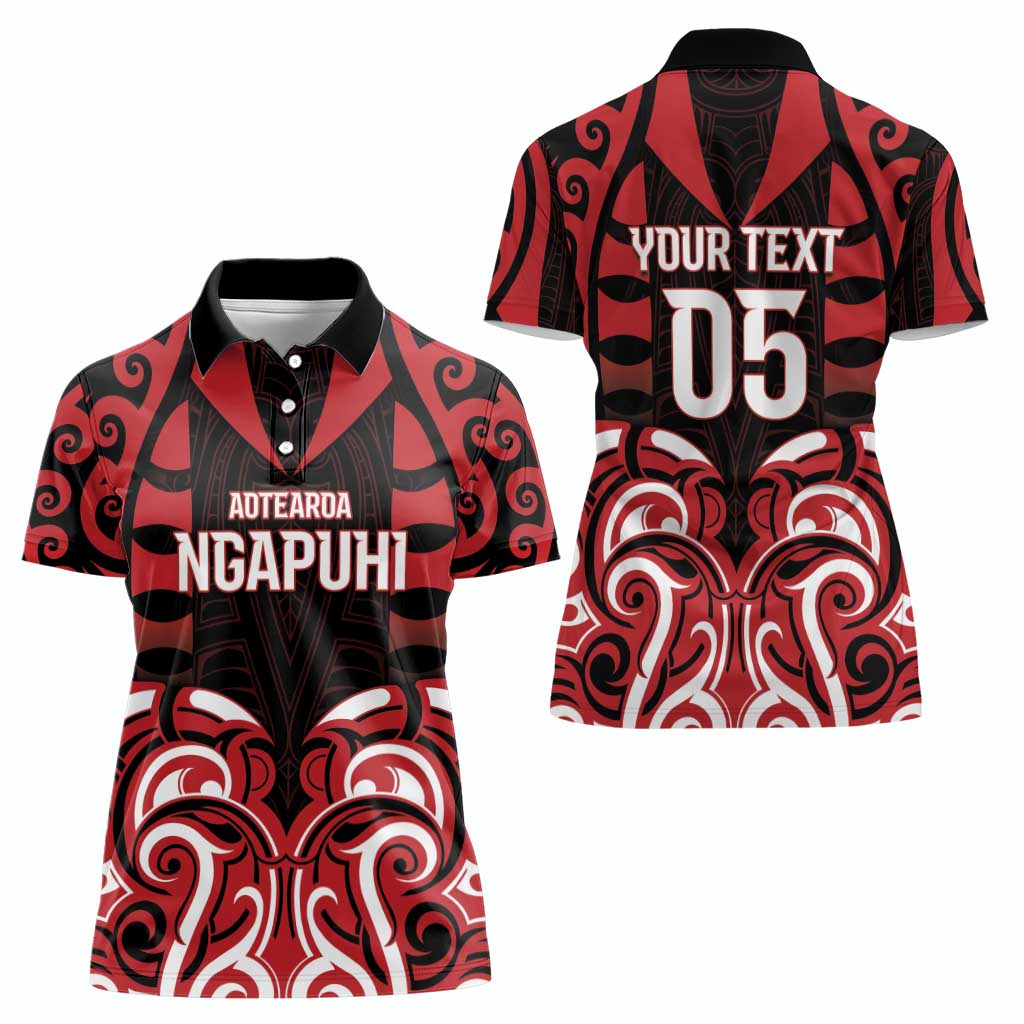 Custom Aotearoa Ngapuhi Women Polo Shirt Maori Pattern New Zealand - Polynesian Pride