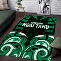 Aotearoa Ngai Tahu Area Rug Maori Pattern New Zealand DT05 Green - Polynesian Pride