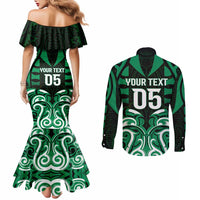 Custom Aotearoa Ngai Tahu Couples Matching Mermaid Dress and Long Sleeve Button Shirt Maori Pattern New Zealand DT05 - Polynesian Pride