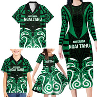Custom Aotearoa Ngai Tahu Family Matching Long Sleeve Bodycon Dress and Hawaiian Shirt Maori Pattern New Zealand DT05 - Polynesian Pride