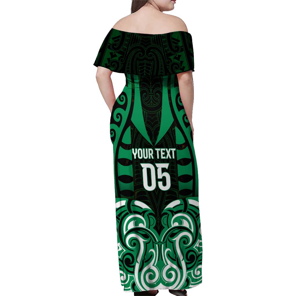 Custom Aotearoa Ngai Tahu Family Matching Off Shoulder Maxi Dress and Hawaiian Shirt Maori Pattern New Zealand - Polynesian Pride