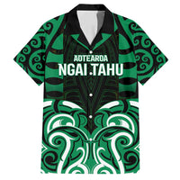 Custom Aotearoa Ngai Tahu Family Matching Summer Maxi Dress and Hawaiian Shirt Maori Pattern New Zealand DT05 Dad's Shirt - Short Sleeve Green - Polynesian Pride