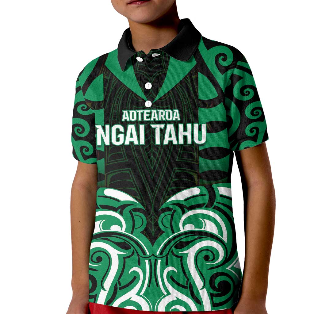 Custom Aotearoa Ngai Tahu Kid Polo Shirt Maori Pattern New Zealand - Polynesian Pride