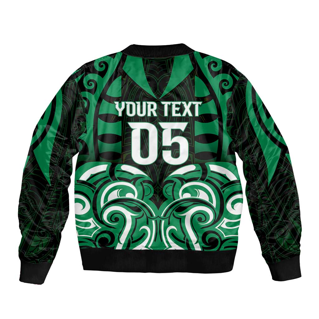 Custom Aotearoa Ngai Tahu Sleeve Zip Bomber Jacket Maori Pattern New Zealand DT05 - Polynesian Pride