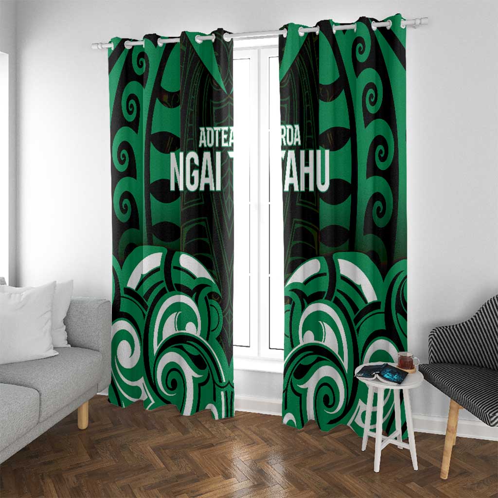 Aotearoa Ngai Tahu Window Curtain Maori Pattern New Zealand DT05 With Grommets Green - Polynesian Pride