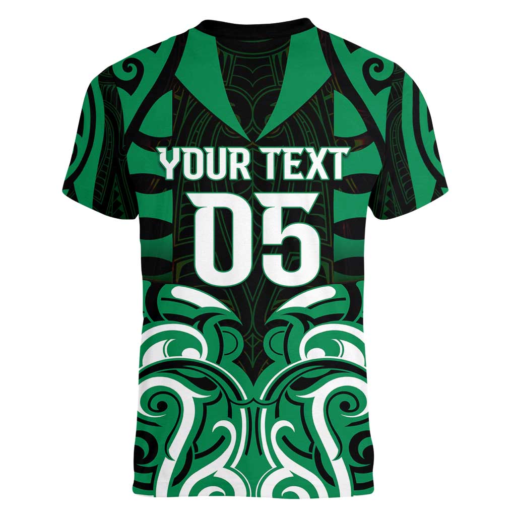 Custom Aotearoa Ngai Tahu Women V-Neck T-Shirt Maori Pattern New Zealand DT05 - Polynesian Pride