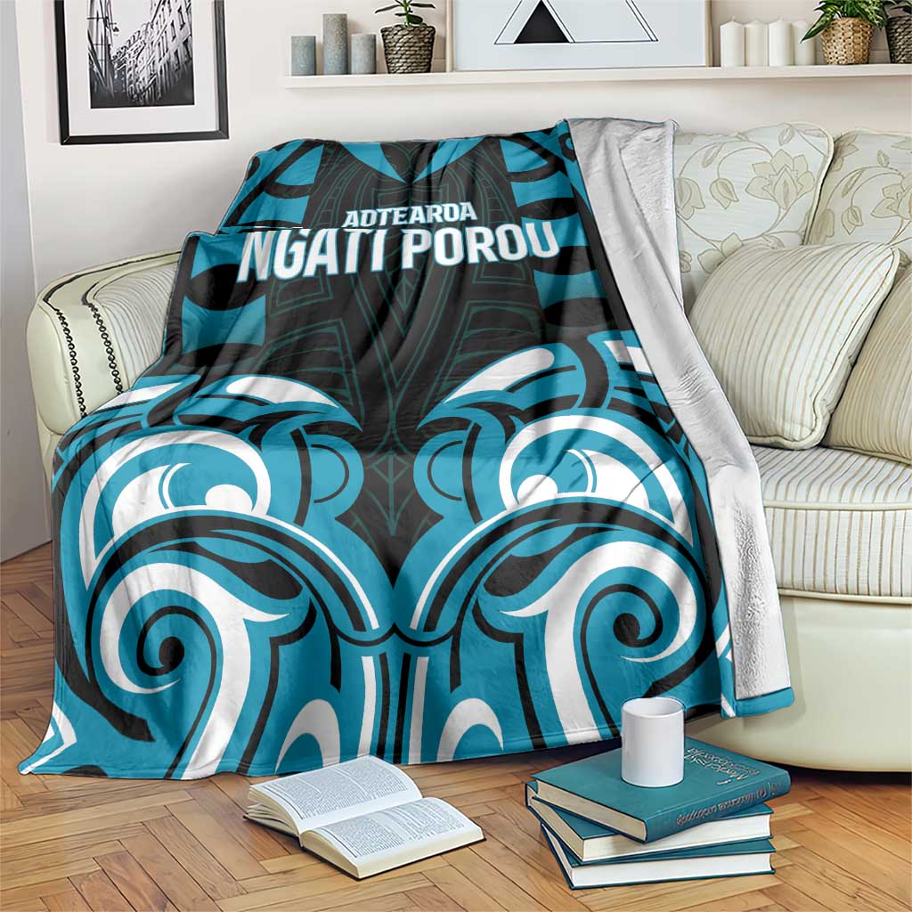 Aotearoa Ngati Porou Blanket Maori Pattern New Zealand DT05 Blue - Polynesian Pride