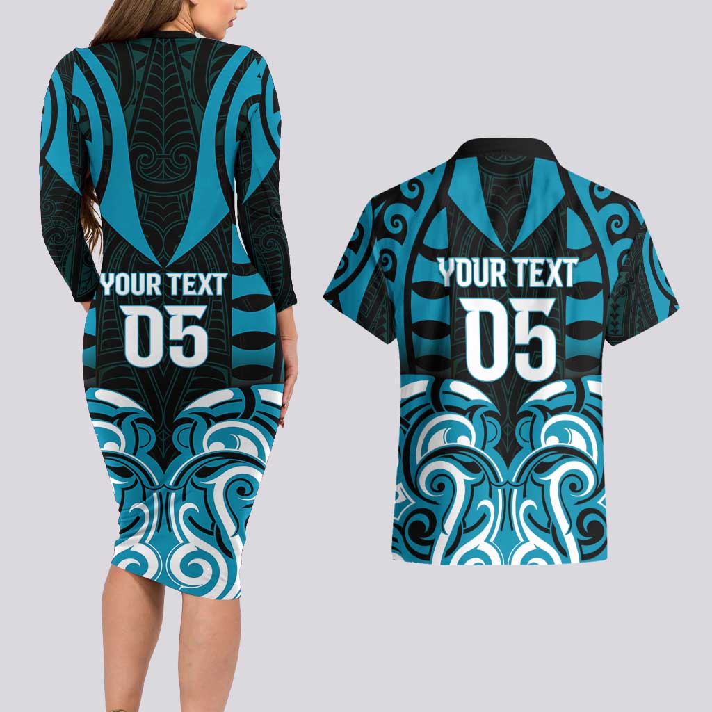 Custom Aotearoa Ngati Porou Couples Matching Long Sleeve Bodycon Dress and Hawaiian Shirt Maori Pattern New Zealand DT05 - Polynesian Pride