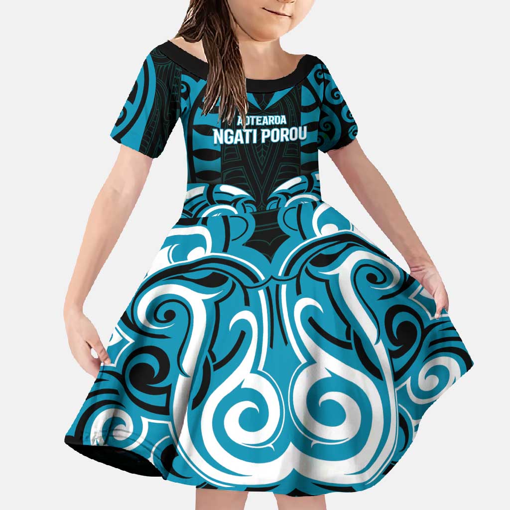 Custom Aotearoa Ngati Porou Family Matching Off Shoulder Maxi Dress and Hawaiian Shirt Maori Pattern New Zealand - Polynesian Pride