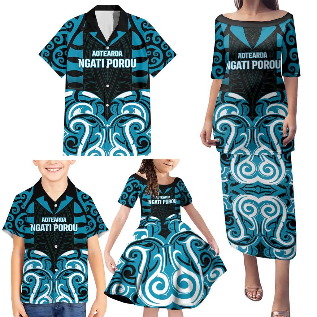 Custom Aotearoa Ngati Porou Family Matching Puletasi and Hawaiian Shirt Maori Pattern New Zealand - Polynesian Pride