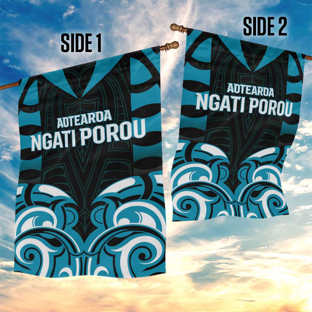 Aotearoa Ngati Porou Garden Flag Maori Pattern New Zealand - Polynesian Pride