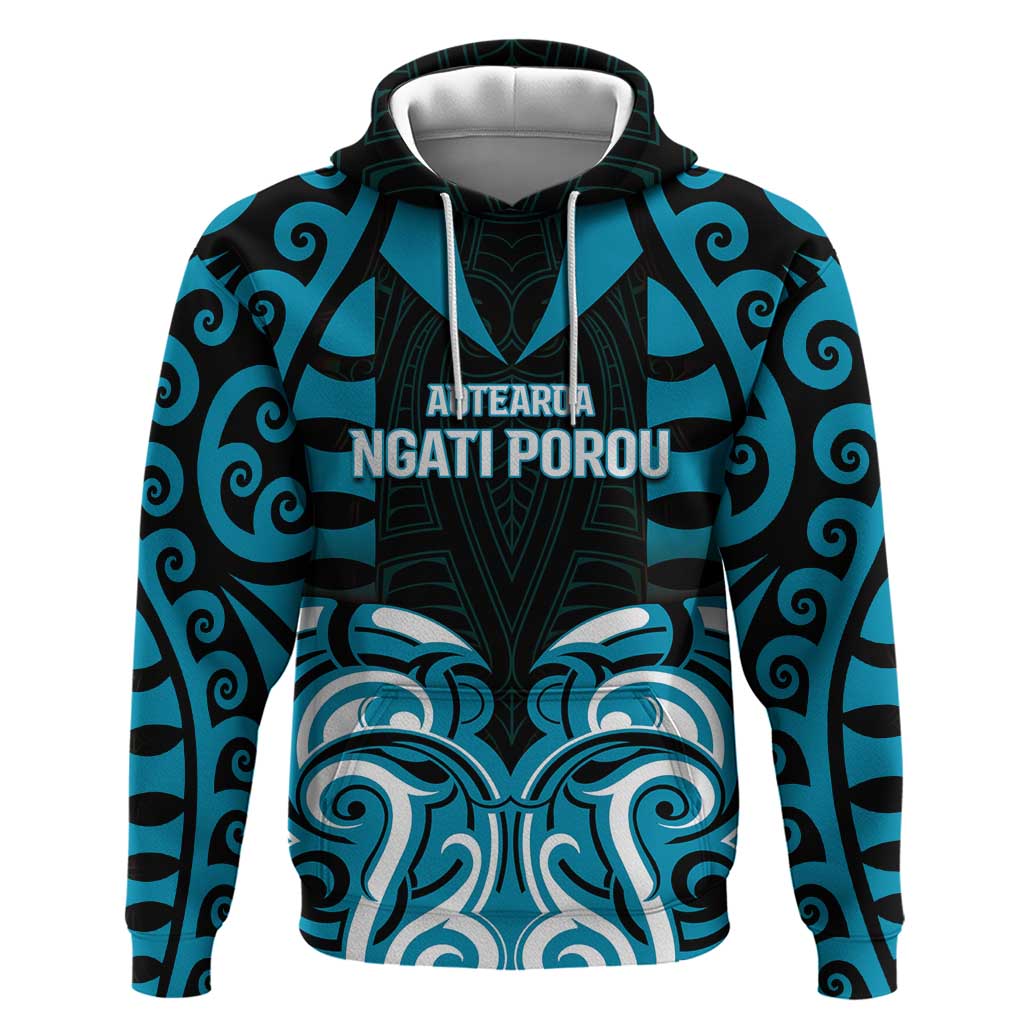 Custom Aotearoa Ngati Porou Hoodie Maori Pattern New Zealand - Polynesian Pride