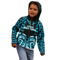 Custom Aotearoa Ngati Porou Kid Hoodie Maori Pattern New Zealand - Polynesian Pride