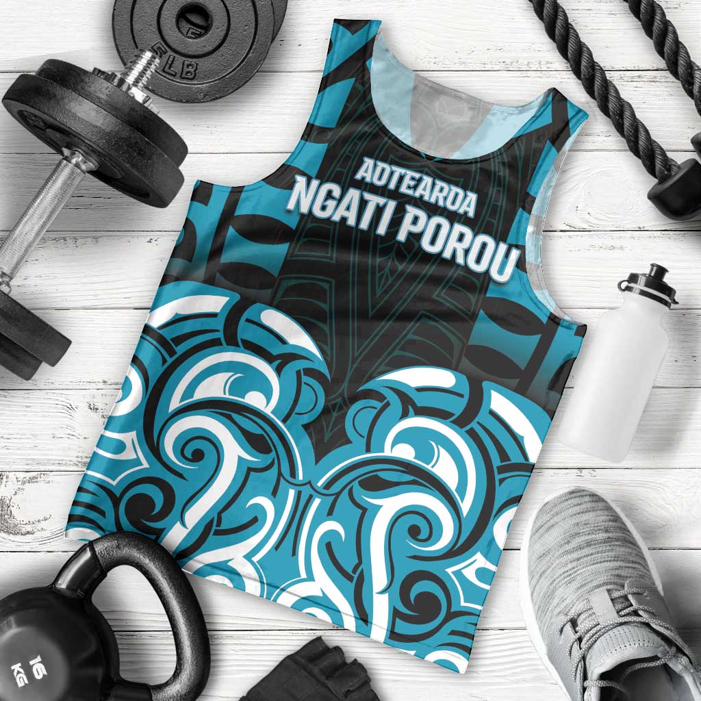 Custom Aotearoa Ngati Porou Men Tank Top Maori Pattern New Zealand - Polynesian Pride