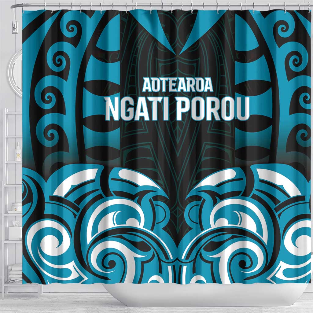 Aotearoa Ngati Porou Shower Curtain Maori Pattern New Zealand - Polynesian Pride