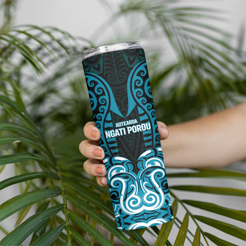 Custom Aotearoa Ngati Porou Skinny Tumbler Maori Pattern New Zealand DT05 - Polynesian Pride