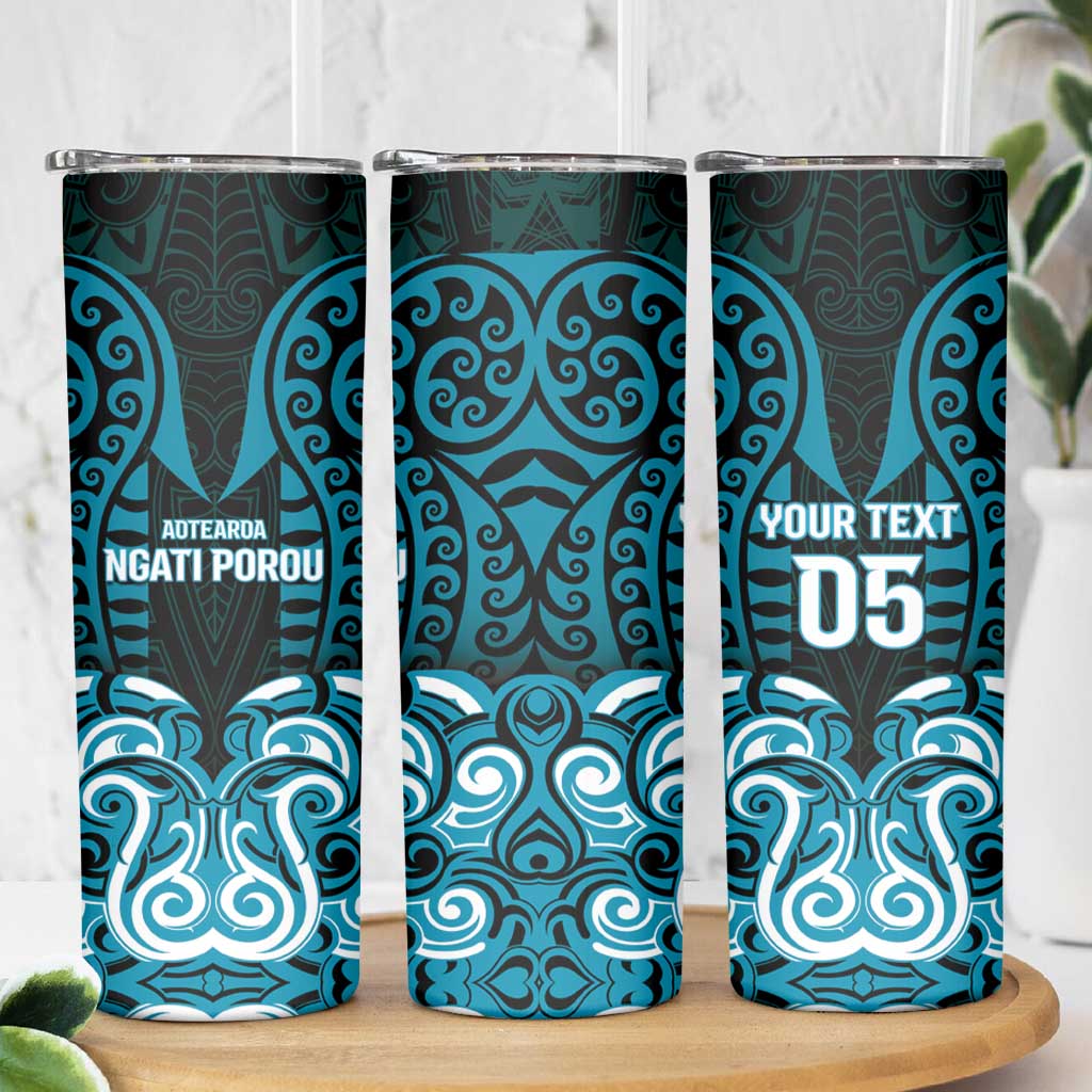 Custom Aotearoa Ngati Porou Skinny Tumbler Maori Pattern New Zealand DT05 - Polynesian Pride