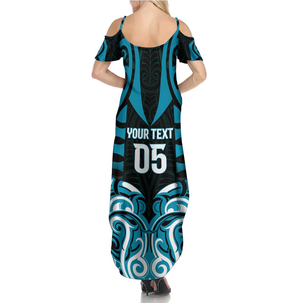 Custom Aotearoa Ngati Porou Summer Maxi Dress Maori Pattern New Zealand - Polynesian Pride