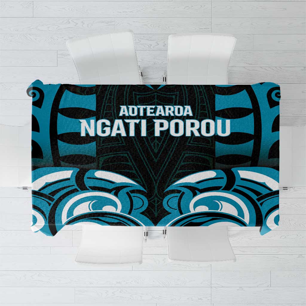 Aotearoa Ngati Porou Tablecloth Maori Pattern New Zealand DT05 Blue - Polynesian Pride