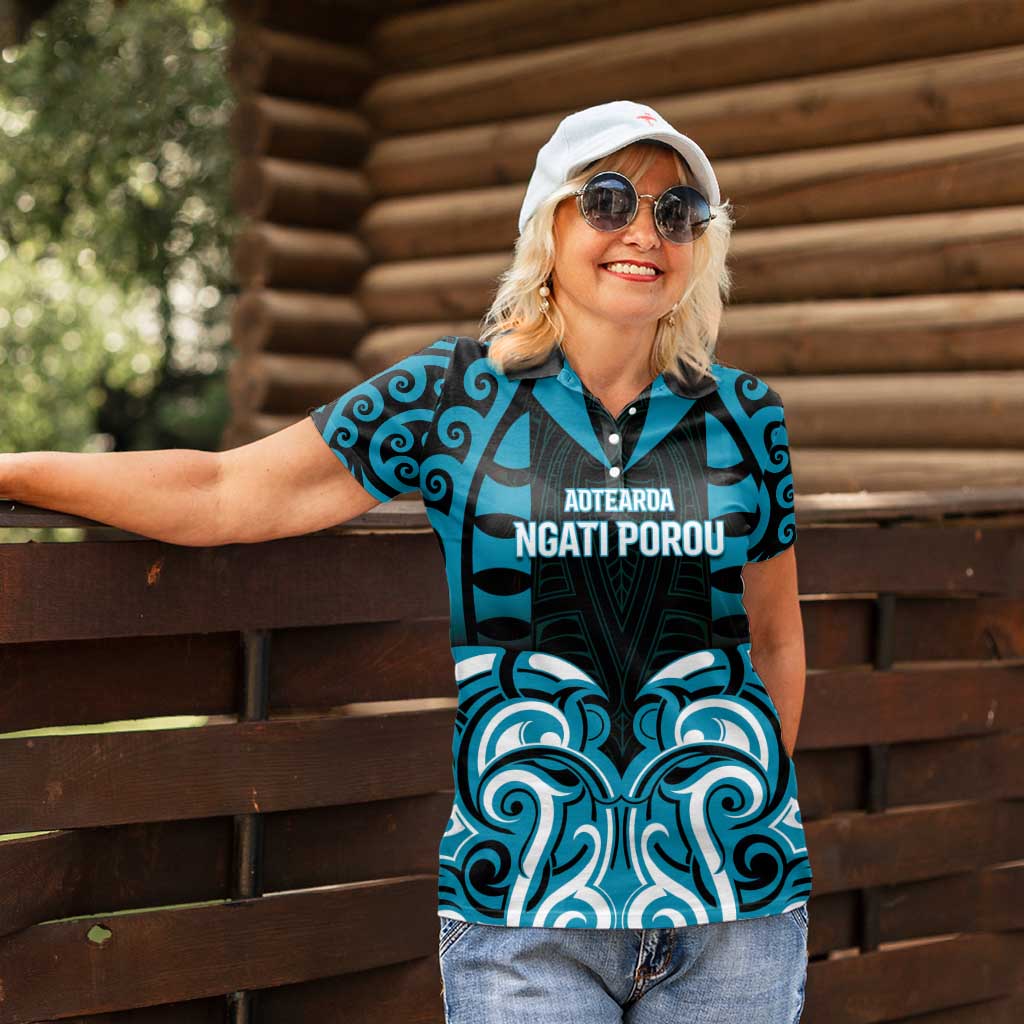 Custom Aotearoa Ngati Porou Women Polo Shirt Maori Pattern New Zealand - Polynesian Pride