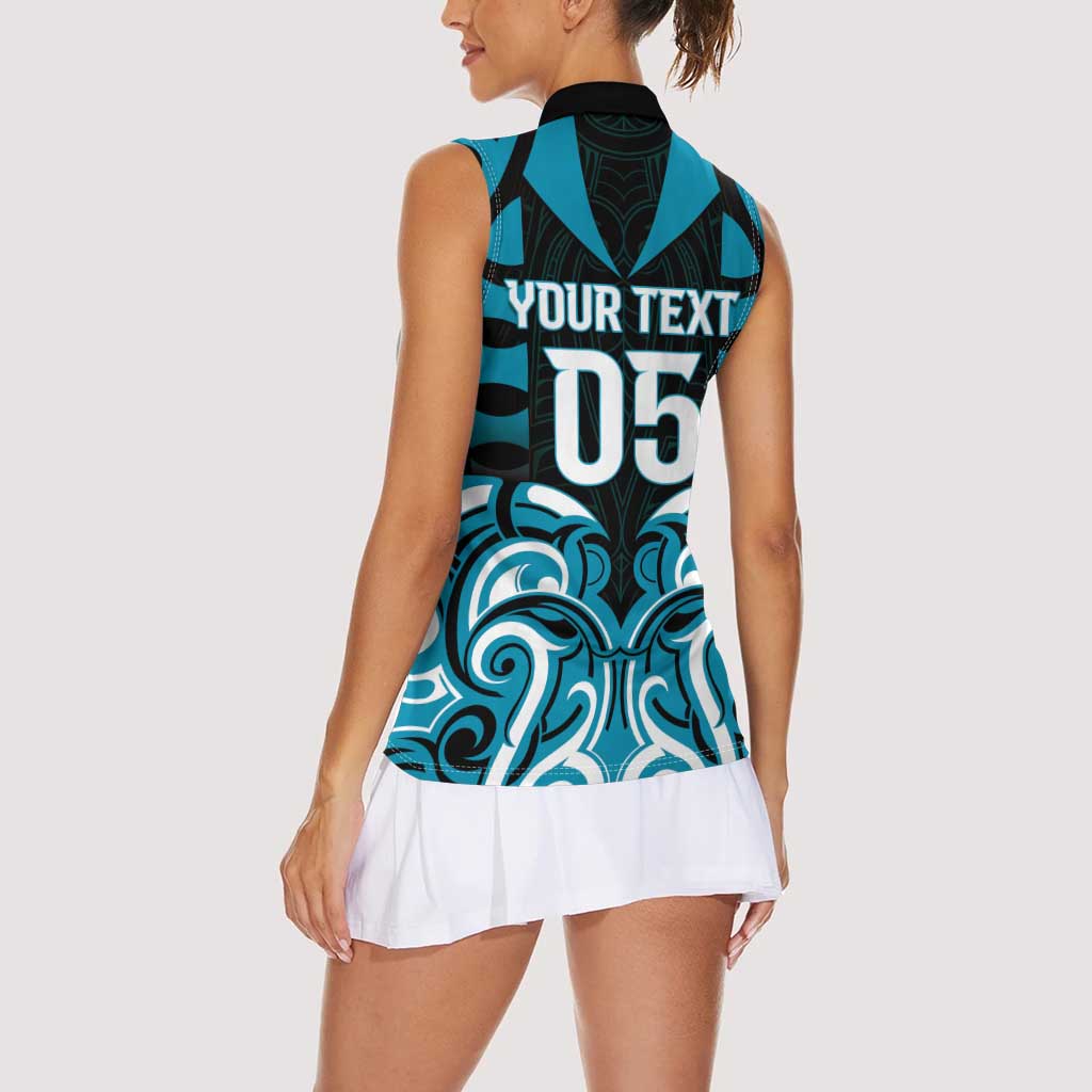 Custom Aotearoa Ngati Porou Women Sleeveless Polo Shirt Maori Pattern New Zealand - Polynesian Pride